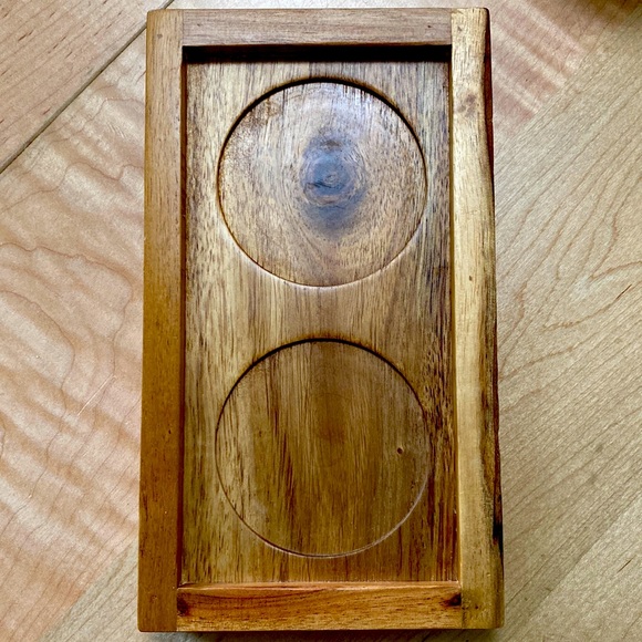 🦚Rae Dunn Farmhouse Ceramic “Sweet & Pour” Wooden Tray Set - Picture 11 of 16